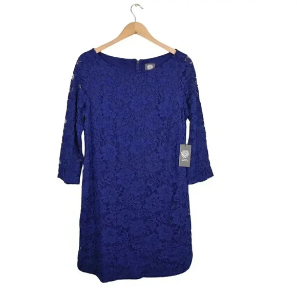 NWT Vince Camuto Lace Overlay Shift Mini Dress Size 14 - Picture 7 of 15